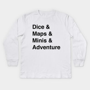 Dice & Maps & Minis & Adventure Kids Long Sleeve T-Shirt